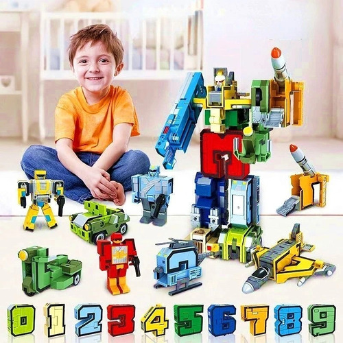 Brinquedo Númebots Números Que Se Transformam Robôs 10 Pcs