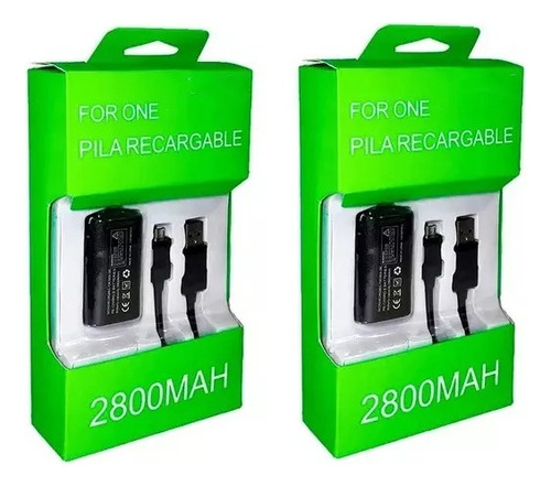 2x Kit Carga Y Juega Para Control Xbox One Y Xbox One S Pila
