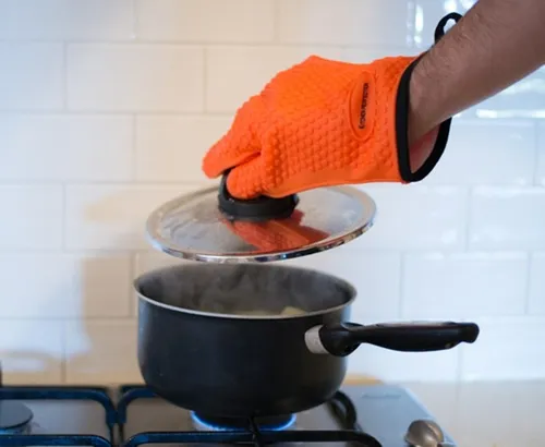 Kitchen Perfection Guantes De Silicona Para Horno Ahumador . Naranja