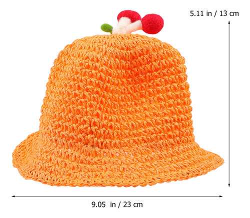 1 Gorro De Playa Para Niños Tejido En Paja Con Forma De Hong