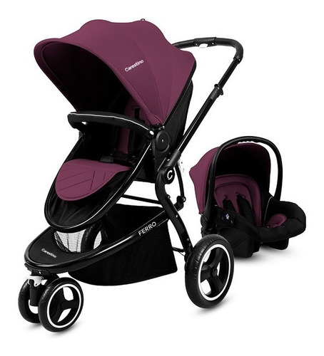 Cochecito Coche Bebe Ferro Carestino Jogger Mora +accesorios Color del chasis Negro