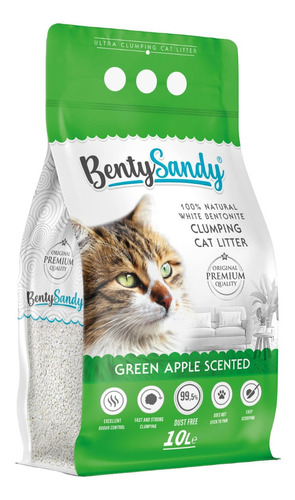 Arena De Gatos Absorbente Bentonita Manzana Bentysandy 10 L