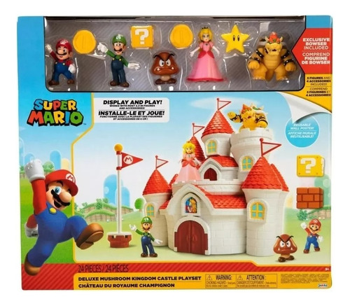 Imagen 2 de 6 de Castillo Mushroom Kingdom Deluxe Mario Bros Nintendo Figuras