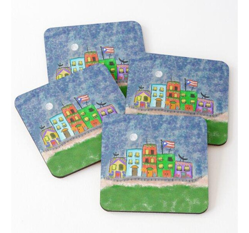 Set Posavasos Viejo San Juan 1 Calidad Premium