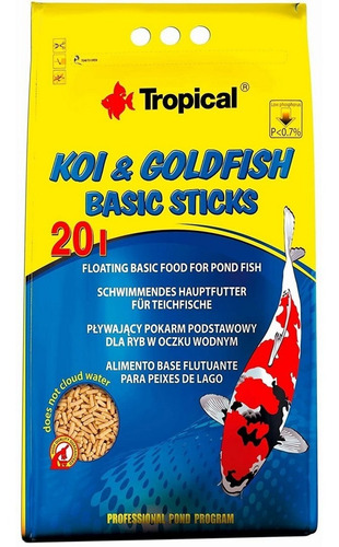 Tropical Ração Para Peixes Koi&goldfish Basic Sticks 1600g