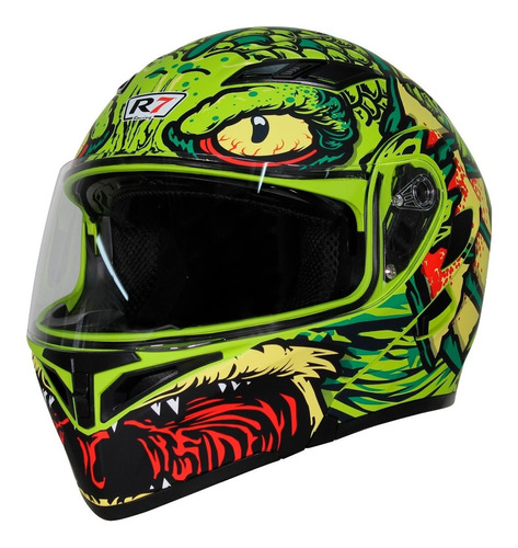 Casco Abatible R7 Racing Unscarred Reptil Vde/ama Rider One