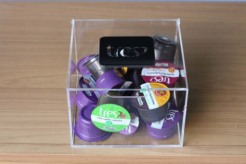 Caja organizadora de cápsulas de café de acrílico de varias marcas, color Three Hearts