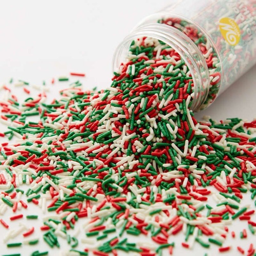 Imagen 1 de 8 de Sprinkles Mix Granas Rojos Verdes Blancos Navidad Wilton 