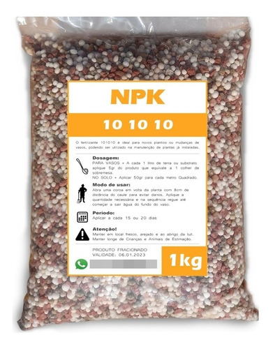 Fertilizante Adubo Npk 10 10 10 Para Plantas E Flores - 1kg