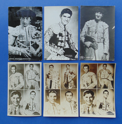 Vintage Postales Toreros Manolete Alfredo Leal Procuna 