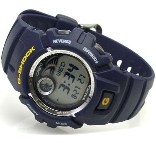 Reloj Casio G-shock G-2900, 200 m, 40, Memo, 5 alarmas, G2900 Az, color de la correa: negro/azul, color del bisel, azul, color de fondo gris
