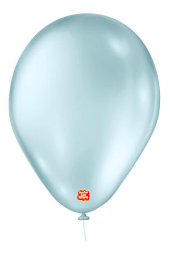 Balão Perolado Látex São Roque 7pol 17cm 25und Cor Azul-claro