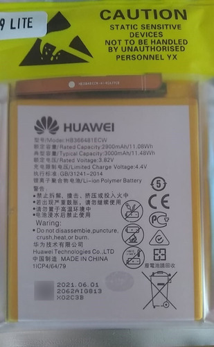 Bateria Huawei P9 Lite P10 Lite P20 Lite Honor 8 Hb366481ecw