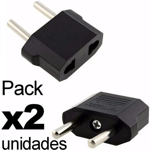 Imagen 2 de 3 de Adaptador Ficha Americana 2 Patas Chatas-redondas Pack X2 ®