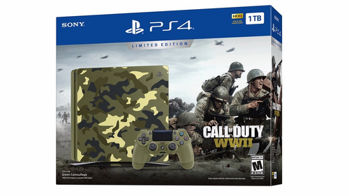 Playstation 4 Slim 1tb Hdr Limited Edición Call Of Duty Ww2 