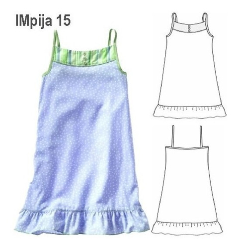 ( Moldes De Ropa)  Pijama Camisa Niña 0915
