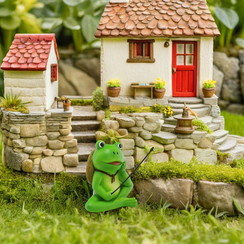 Estatua De Rana Pescadora, Figura De Rana Para Jardín, Estan