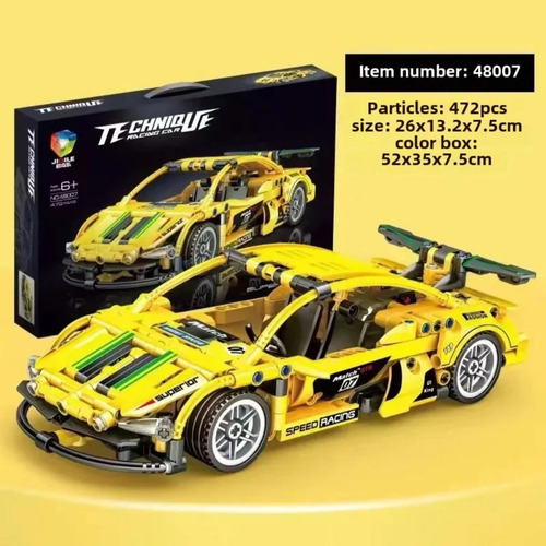 Kit De Construcción Auto Deportivo De Carrera F1 Amarillo