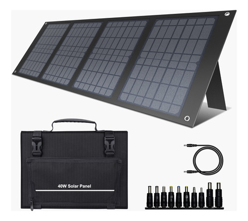Enginstar - Panel Solar Plegable De 40 W De 40 W Para Estaci