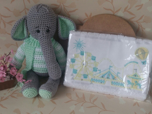 Imagem 10 de 12 de Ursinho De Croche Amigurumi Branco Baby 26cm Toy Art Newborn