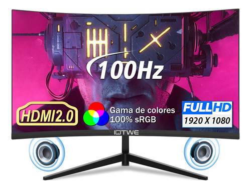 Monitor Gamer Curvo Pc Hdmi 2.0 Led 100 Hz 24'' Fhd Bocinas