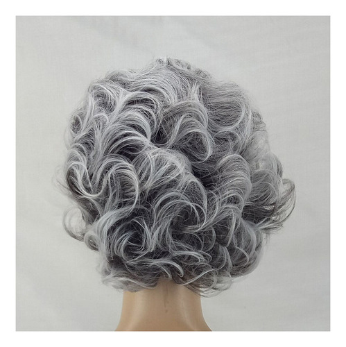 Picture Color: Elegante Peluca Rizada Gris Plateado Para Per