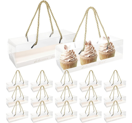 Kejjnyer Paquete De 30 Cajas Transparentes Para Cupcakes Con