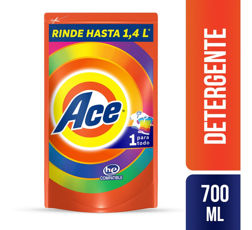 Detergente Liquido Ace Uno Para Todo 700ml
