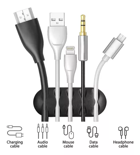 Pack de 2 Organizador de Cables para Escritorio con Adhesivo