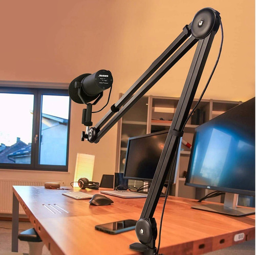 Suporte Articulado Grande De Mesa P/ Microfone Profissional Cor Preto