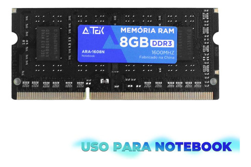 Memória Ram Notebook Ddr3 8gb 1600mhz Alta Velocidade