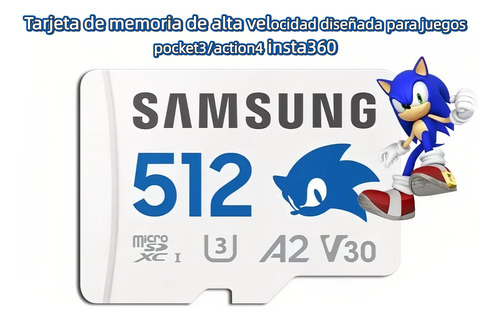 Tarjeta Microsd Samsung 512gb Clase 10 A2 V30 U3 Sdxc Para Android, Gopro, Switch, Dron, Cámara, Laptop, Tablet, Grabación 4k Ultra Hd