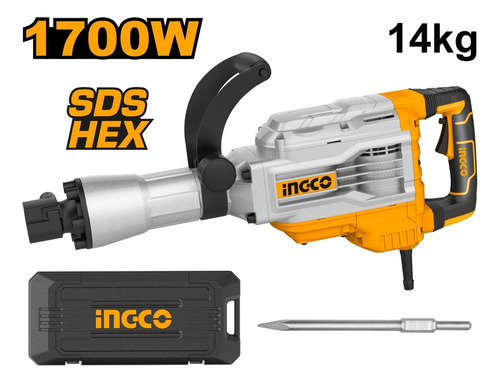 Martillo Demoledor 1700w Ingco Con Valija Y Accesorios *ub*