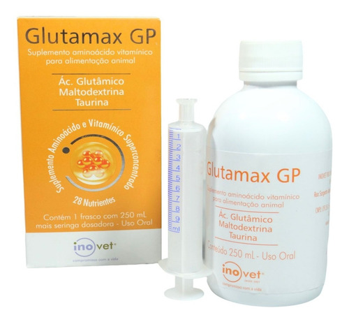 Glutamax Gp Suplemento Para Animais 250ml Inovet Kit C/ 3 Un