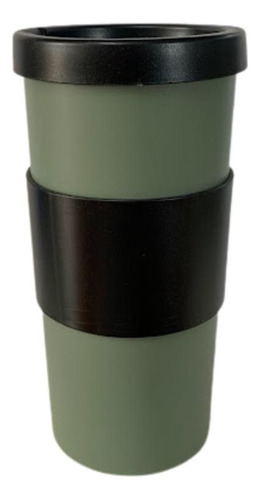 Copo Com Tampa Nutri Coza 500ml - Verde Militar E Preto