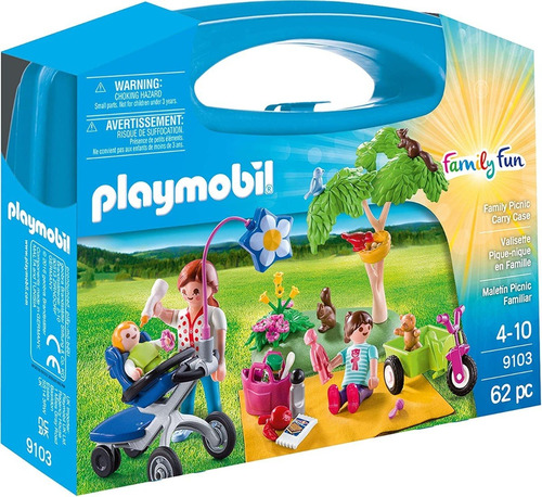 Playmobil 9103 Maleta Picnic Family Fun Carrinho Bebê Parque