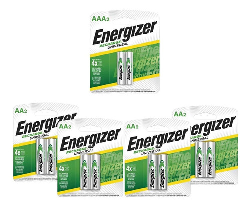 Pilas Recargables Energizer 2aa X4 + 2aaa X1 (10 Pilas)