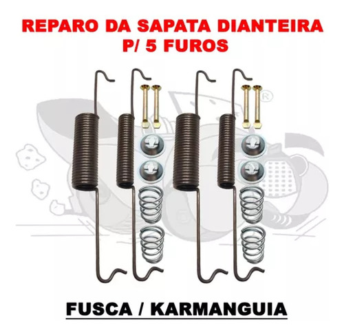 Tambor Campana Panela Reparo Sapata Lona Freio Fusca 5 Furos