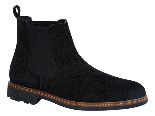 Botín Casual Chelsea Gamuza Jeep 1300 Negro Para Hombre