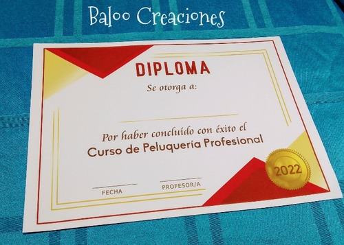 Imagen 3 de 5 de Diplomas Personalizados Diseño E Impresion A4