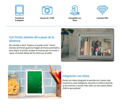 Facebook Portal Mini Con Pantalla De 8' Y Amazon Alexa