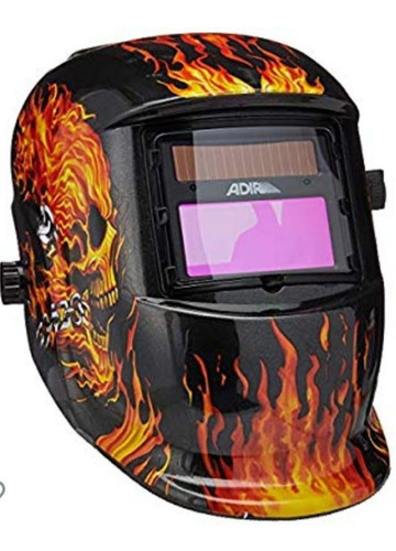 Careta Electrónica Soldar Uso Industrial Skull Adir 6711 Color Negro