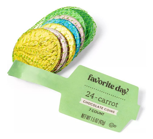 Monedas De Chocolate Pascua 24 Quilates 24-carrot 7pz Imp.