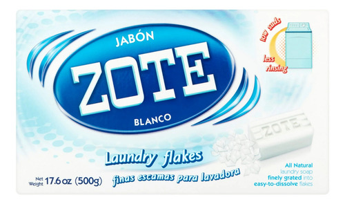 Jabón Zote Blanco Finas Escamas P/lavadora 500 G 4 Pz Import