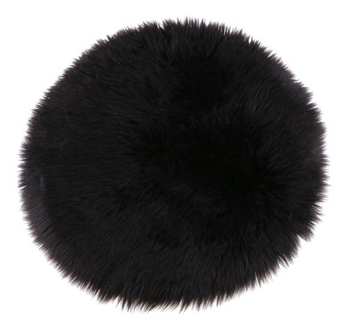 Almohadilla De Piel De Oveja Artificial Negro 40cm Almohadilla De Piel De Oveja Artificial Negro 40cm