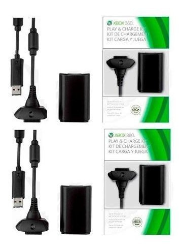 Kit 2 Baterias Carregador Controle Xbox 360 Slim1 2.000mah