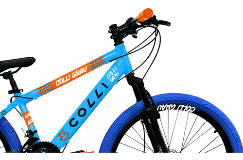 Bicicleta Colli Grau - Suspensão - Aro 26 - Disco - 21v Cor Azul Champanhe Tamanho Do Quadro 13.5