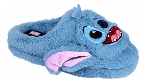 Pantuflas Para Mujer Stitch Peluche Disney Azul Stda