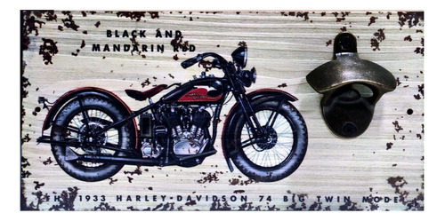 Cuadro Con Destapador Harley Davidson 20x15 Cm