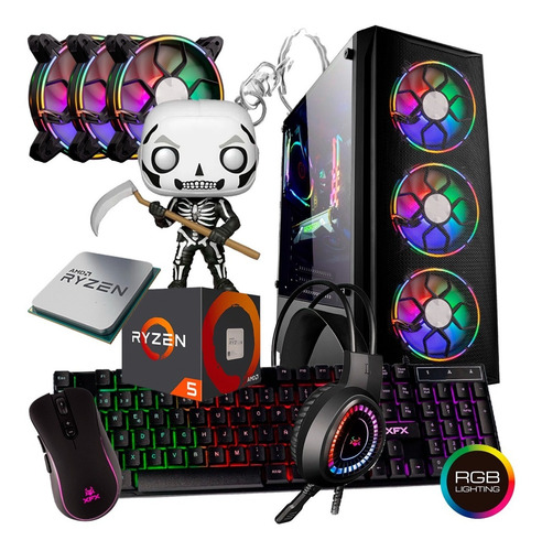Imagen 2 de 7 de Pc Gamer Ryzen 3 Gabinete Coolers Rgb Ssd 8gb Ram Video Vega